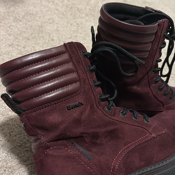 Bench - Ladies Burgundy Lace Up Combat Boots - Picture 2 of 6